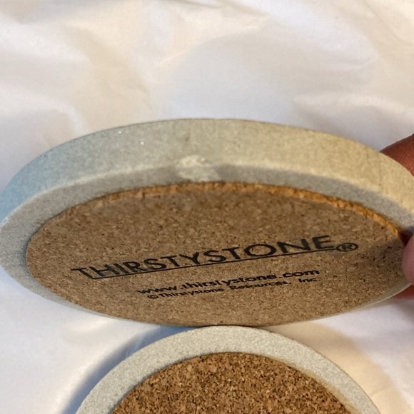 Coasters Set (4) Thirstystone Monograms Sandstone Letter I *open box, flaw - Picture 7 of 8